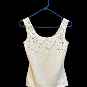 White embellished tank top